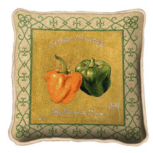 Peppers Textured Hand Finished Elegant Woven Throw Pillow Cover 100% Cotton Made in the USA Size 17x17 Pillow