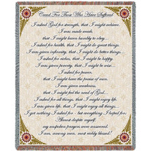 Creed For Those Who Suffer - Sympathy - Cotton Woven Blanket Throw - Made in the USA (72x54) Tapestry Throw