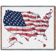 United States Flag Map Blanket Tapestry Throw