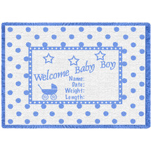 Welcome Baby Blue Small Blanket Afghan