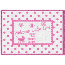 Welcome Baby Girl Small Blanket Afghan