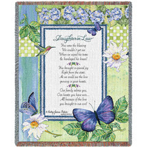 Daughter-In-Law Poem - Audrey Jean Roberts - Cotton Woven Blanket Throw - Made in the USA (72x54) Tapestry Throw