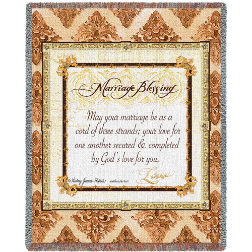 Marriage Blessing - Audrey Jean Roberts - Cotton Woven Blanket Throw - Made in the USA (72x54) Tapestry Throw