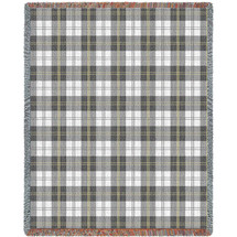 Soft Greyish Grey Plaid Blanket Tapestry Throw
