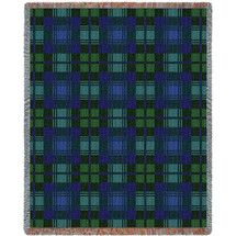 Plaid - Black Watch Tartan - Cotton Woven Blanket Throw - Made in the USA (72x54) Tapestry Throw