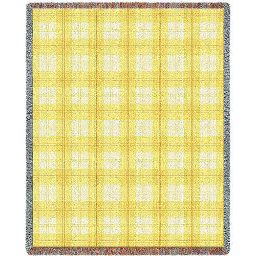 Lemon Plaid Blanket Tapestry Throw