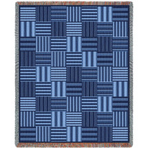 Tile Blue Blanket Tapestry Throw