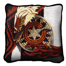 Indian Market Textured Hand Finished Elegant Woven Throw Pillow Cover 100% Cotton Made in the USA Size 17x17 Pillow