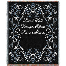 Life Scroll Licorice Blanket Tapestry Throw