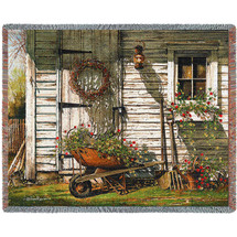 Spring Cleaning John Rossini - Cotton Woven Blanket Throw - Made in the USA (72x54) Tapestry Throw