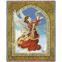 Crimson Angel - Ingrid - Cotton Woven Blanket Throw - Made in the USA (72x54) Tapestry Throw