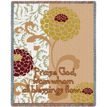 Chrysanthemums III Blanket Tapestry Throw
