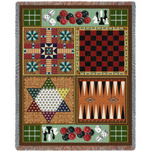 Game room Board-Games - Cotton Woven Blanket Throw - Made in the USA (72x54) Tapestry Throw