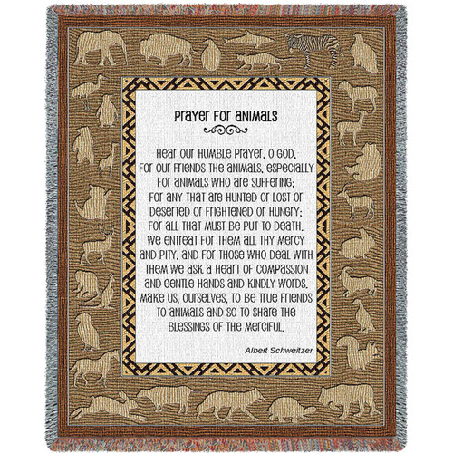 Prayer For Animals Blanket Tapestry Throw