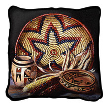 Hopi Harvest Textured Hand Finished Elegant Woven Throw Pillow Cover 100% Cotton Made in the USA Size 17x17 Pillow