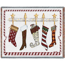 And the Stockings Were Hung Blanket Tapestry Throw