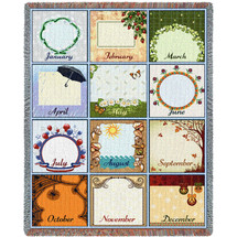 Family Calendar Blanket Tapestry Throw