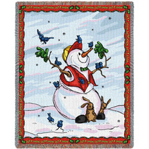 Let It Snow - Cotton Woven Blanket Throw - Made in the USA (72x54) Tapestry Throw