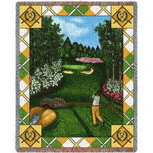 Sports - Fairway View - Cotton Woven Blanket Throw - Made in the USA (72x54) Tapestry Throw