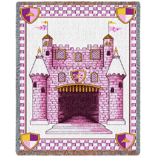 Castle Pink Small Blanket Tapestry Throw