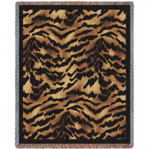 Tiger Skin - Cotton Woven Blanket Throw - Made in the USA (72x54) Tapestry Throw