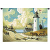 Dreamers by Charles Wysocki | Woven Tapestry Wall Art Hanging | Two Young Boys on Cape Cod Lighthouse Dunes | 100% Cotton USA Size 34x26 Wall Tapestry