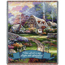 Springtime Glory - The Lord Is My Light And My Salvation -Scriptures -Psalm 27:1 - James Lee - Cotton Woven Blanket Throw - Made in the USA (72x54) Tapestry Throw