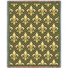Fleur De Lis - Cotton Woven Blanket Throw - Made in the USA (72x54) Tapestry Throw