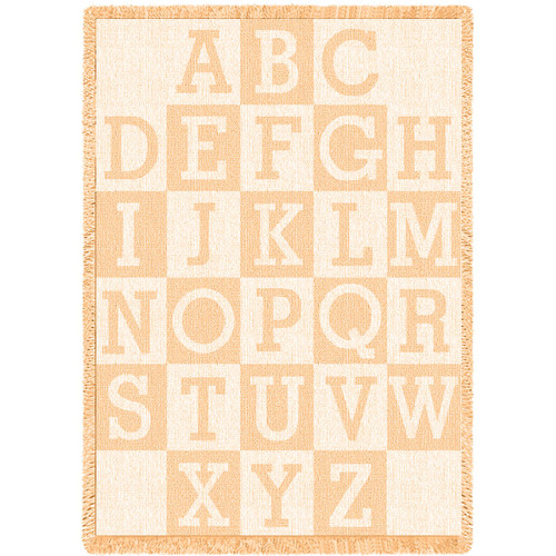ABC Alphabet Natural Small Blanket Afghan