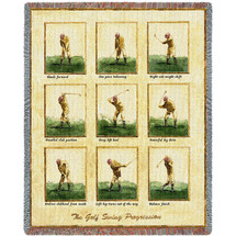 Sports - Golfer Swing - Cotton Woven Blanket Throw - Made in the USA (72x54) Tapestry Throw