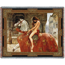 Lady Godiva - John Collier - Cotton Woven Blanket Throw - Made in the USA (72x54) Tapestry Throw