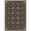1845 Quilt Inspired - Black - Blanket Throw Woven from Cotton - Made in the USA (70x50) Afghan