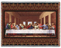 The Last Supper - Leonardo da Vinci - Cotton Woven Blanket Throw - Made in the USA (72x54) Tapestry Throw