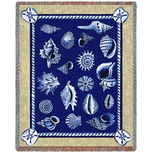 Shell Collection - Helen Vladykina - Cotton Woven Blanket Throw - Made in the USA (72x54) Tapestry Throw