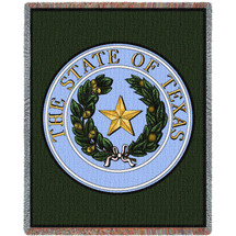 State of Texas Seal - Cotton Woven Blanket Throw - Made in the USA (72x54) Tapestry Throw