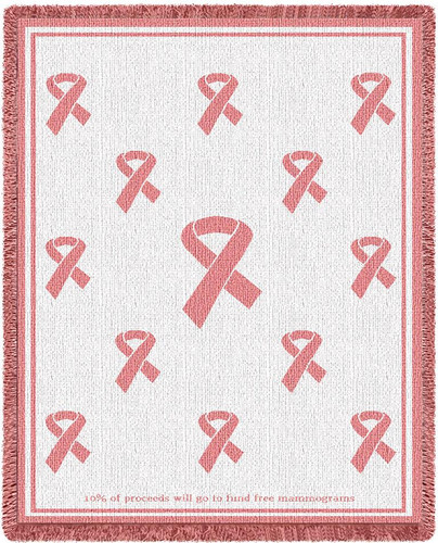 Pink Ribbon Blanket Afghan