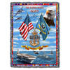US Navy - Cotton Woven Blanket Throw - Made in the USA (72x54) Tapestry Throw