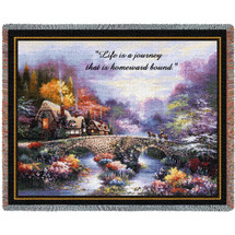 Going Home - Life Is A Journey That Is Homeward Bound - Sympathy - James Lee - Cotton Woven Blanket Throw - Made in the USA (72x54) Tapestry Throw
