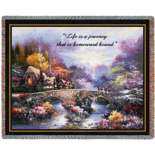 Going Home - Life Is A Journey That Is Homeward Bound - Sympathy - James Lee - Cotton Woven Blanket Throw - Made in the USA (72x54) Tapestry Throw
