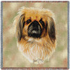 Pekingese - Robert May - Lap Square Cotton Woven Blanket Throw - Made in the USA (54x54) Lap Square