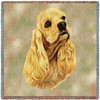 Cocker Spaniel - Robert May - Lap Square Cotton Woven Blanket Throw - Made in the USA (54x54) Lap Square