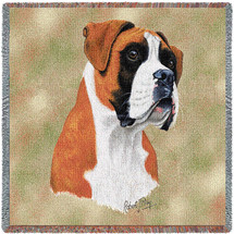Boxer - Robert May - Lap Square Cotton Woven Blanket Throw - Made in the USA (54x54) Lap Square