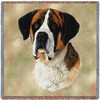 Saint Bernard - Robert May - Lap Square Cotton Woven Blanket Throw - Made in the USA (54x54) Lap Square
