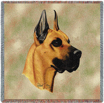 Great Dane - Robert May - Lap Square Cotton Woven Blanket Throw - Made in the USA (54x54) Lap Square