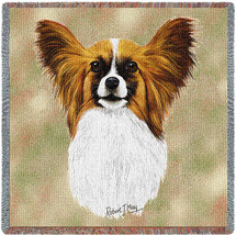 Papillion - Robert May - Lap Square Cotton Woven Blanket Throw - Made in the USA (54x54) Lap Square