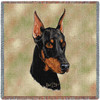 Doberman Pinscher - Robert May - Lap Square Cotton Woven Blanket Throw - Made in the USA (54x54) Lap Square