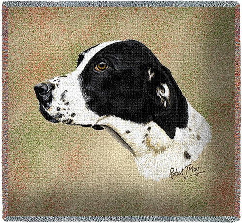 German Short Haired Pointer - Robert May - Lap Square Cotton Woven Blanket Throw - Made in the USA (54x54) Lap Square