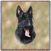 Scottish Terrier - Robert May - Lap Square Cotton Woven Blanket Throw - Made in the USA (54x54) Lap Square