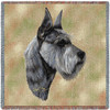 Schnauzer Terrier - Robert May - Lap Square Cotton Woven Blanket Throw - Made in the USA (54x54) Lap Square