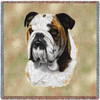 Bulldog - Robert May - Lap Square Cotton Woven Blanket Throw - Made in the USA (54x54) Lap Square